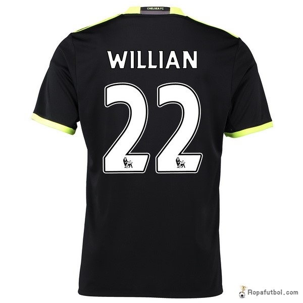 Camiseta Chelsea Replica Segunda Ropa Willian 2016/17 Negro